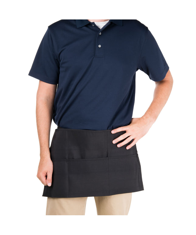 Tạp dề nửa thân polyester có thể tùy chỉnh Chef Revival đen, 3 túi