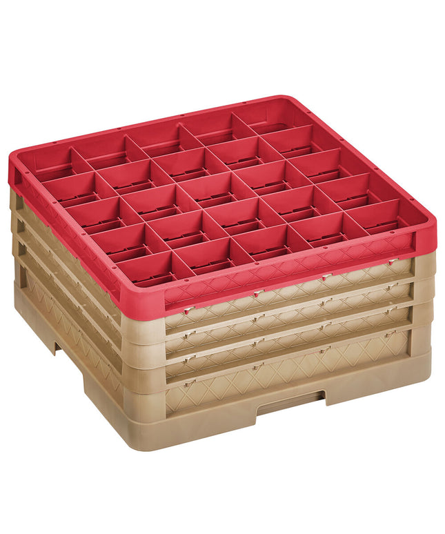 Giá đựng ly 25 ngăn màu be Vollrath Traex® CR6BBBB-32902 cỡ đầy đủ cao 24 cm kèm 3 ngăn nối màu be