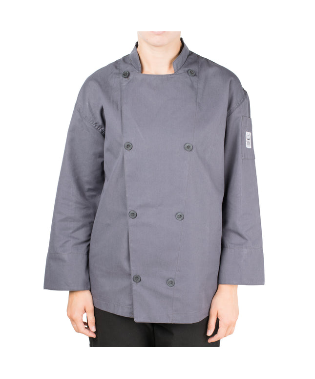 Áo bếp tay dài unisex Chef Revival Silver J200 màu xám lưng lưới - cỡ 3X