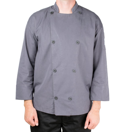 Áo bếp tay dài unisex Chef Revival Silver J200 màu xám lưng lưới - cỡ 3X