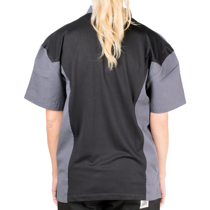 Áo bếp tay ngắn lưng lưới màu xám Chef Revival Silver J205 unisex - size 2X