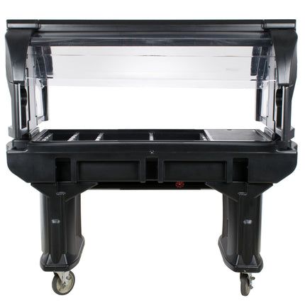 Quầy salad/buffet di động Cambro VBR5110 Versa đen 1,5 m kèm bánh xe tiêu chuẩn