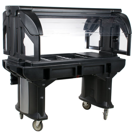 Quầy salad/buffet di động Cambro VBR5110 Versa đen 1,5 m kèm bánh xe tiêu chuẩn