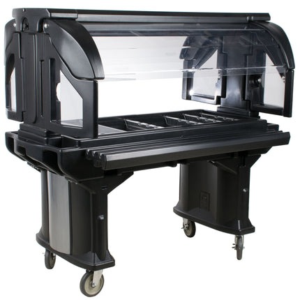 Quầy salad/buffet di động Cambro VBR5110 Versa đen 1,5 m kèm bánh xe tiêu chuẩn