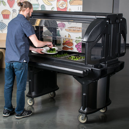 Quầy salad/buffet di động Cambro VBR5110 Versa đen 1,5 m kèm bánh xe tiêu chuẩn