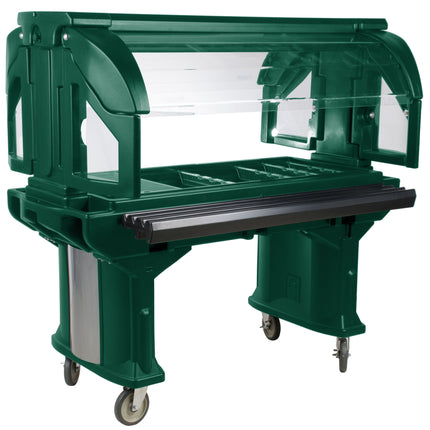 Quầy salad/thức ăn di động có bánh xe Cambro VBR5519 Versa 175 cm - Màu xanh lá