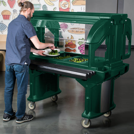 Quầy salad/thức ăn di động có bánh xe Cambro VBR5519 Versa 175 cm - Màu xanh lá