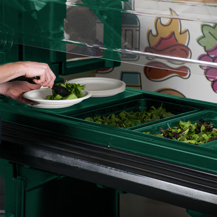 Quầy salad/thức ăn di động có bánh xe Cambro VBR5519 Versa 175 cm - Màu xanh lá