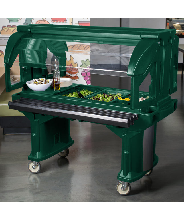 Quầy salad/thức ăn di động có bánh xe Cambro VBR5519 Versa 175 cm - Màu xanh lá