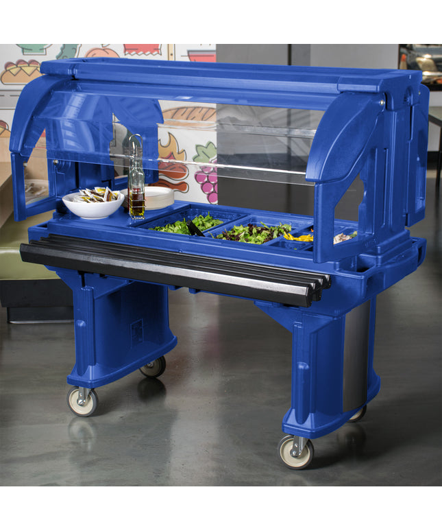 Quầy salad / thức ăn di động Cambro VBR5186 Versa xanh navy 1,5 m, bánh xe tiêu chuẩn