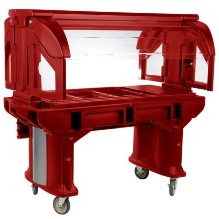 Quầy salad / thức ăn Versa Cambro VBR5158 1,5 m màu đỏ bánh xe tiêu chuẩn
