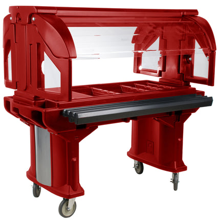 Quầy salad / thức ăn Versa Cambro VBR5158 1,5 m màu đỏ bánh xe tiêu chuẩn