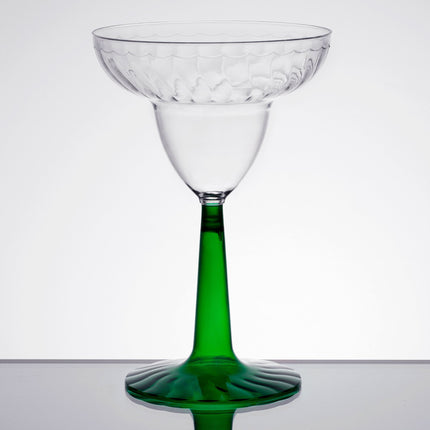 Ly margarita nhựa 2 mảnh Fineline Flairware 355 ml đế xanh lá - Thùng 96 cái