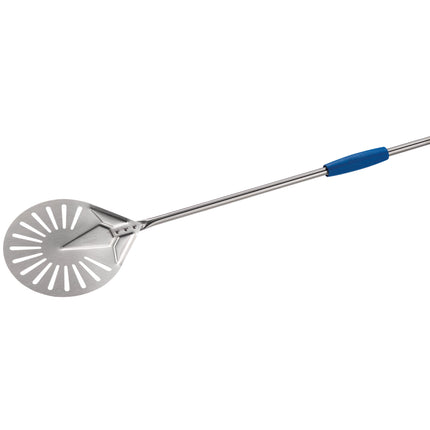 Xẻng xúc pizza xoay tròn đục lỗ inox GI Metal Azzurra 20 cm cán 119 cm I-20F/120