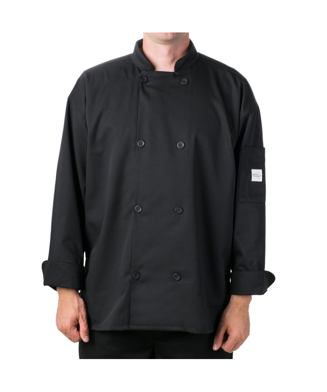 Áo bếp tay dài nhẹ Mercer Culinary Millennia Air M60017BK unisex màu đen lưng lưới toàn phần - 2XL