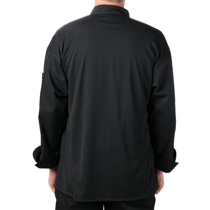 Áo bếp tay dài nhẹ Mercer Culinary Millennia Air M60017BK unisex màu đen lưng lưới toàn phần - 2XL