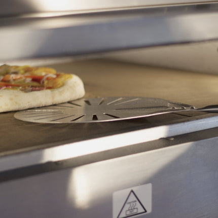 Xẻng xúc pizza xoay tròn đục lỗ inox GI Metal Azzurra 20 cm cán 119 cm I-20F/120
