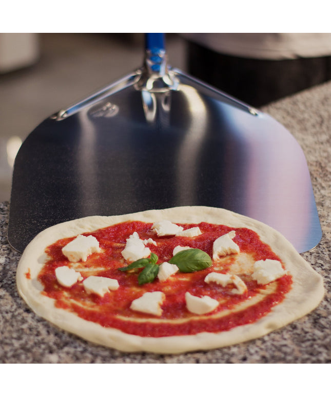 Xẻng pizza nhôm anod vuông GI Metal Azzurra 46 cm cán 60 cm A-45R/60