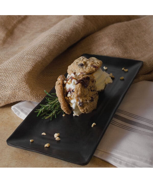 Đĩa chữ nhật melamine đen mờ GET RP-1253-BK Nara 30 x 13 cm - Thùng 12 cái