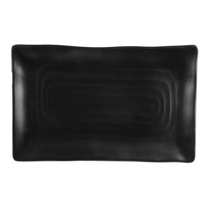 Đĩa melamine GET RP-1490-BK Nara 35,6 cm x 22,9 cm đen mờ khay melamine chữ nhật - Thùng 12 cái
