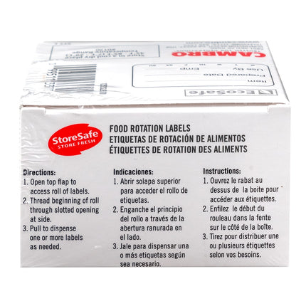 Nhãn Bảo Quản Thực Phẩm Chữ Nhật StoreSafe® Cambro 1252SLB250 3.2 x 5.1 cm Trắng