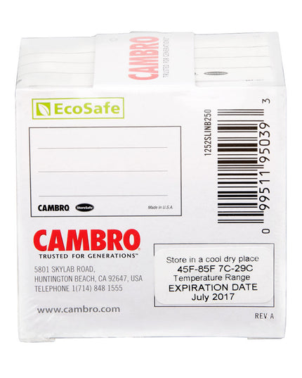 Nhãn Đựng Thực Phẩm Trống Cambro 1252SLINB250 StoreSafe® 3.2 x 5.1 cm Màu Trắng