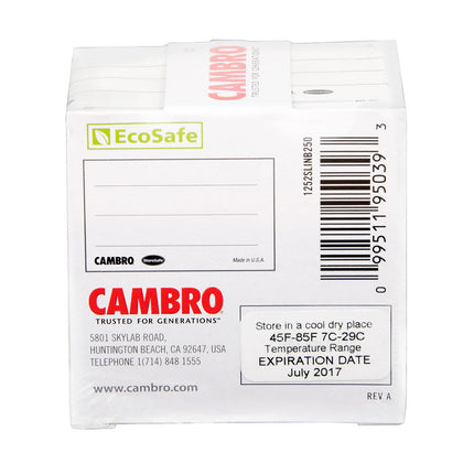 Nhãn Đựng Thực Phẩm Trống Cambro 1252SLINB250 StoreSafe® 3.2 x 5.1 cm Màu Trắng
