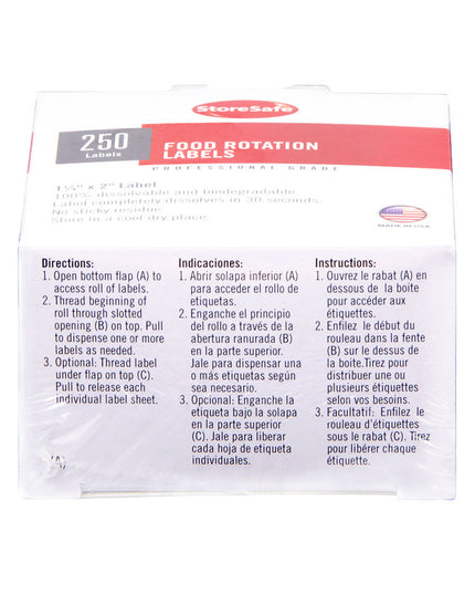 Nhãn Đựng Thực Phẩm Trống Cambro 1252SLINB250 StoreSafe® 3.2 x 5.1 cm Màu Trắng