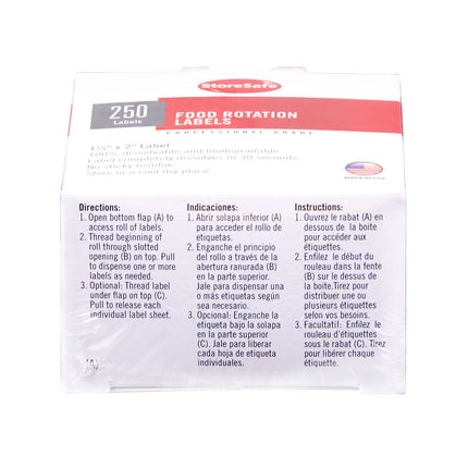 Nhãn Đựng Thực Phẩm Trống Cambro 1252SLINB250 StoreSafe® 3.2 x 5.1 cm Màu Trắng