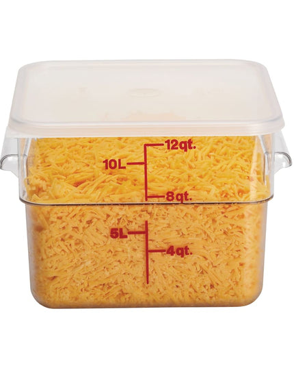 Cambro 12SFSCW135 Hộp Đựng Thực Phẩm Vuông 11.4 lít - CamSquare®, Polycarbonate, Trong Suốt