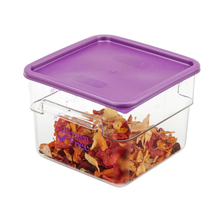 Hộp Đựng Thực Phẩm Vuông Cambro 12SFSCW441 11.4 lít - CamSquare®, Không Gây Dị Ứng, Polycarbonate, Trong Suốt