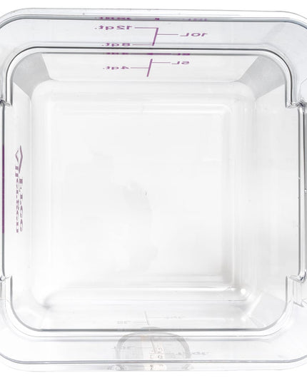 Hộp Đựng Thực Phẩm Vuông Cambro 12SFSCW441 11.4 lít - CamSquare®, Không Gây Dị Ứng, Polycarbonate, Trong Suốt