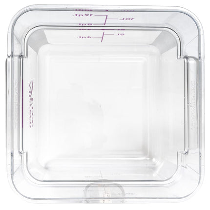 Hộp Đựng Thực Phẩm Vuông Cambro 12SFSCW441 11.4 lít - CamSquare®, Không Gây Dị Ứng, Polycarbonate, Trong Suốt