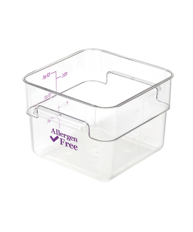 Hộp Đựng Thực Phẩm Vuông Cambro 12SFSCW441 11.4 lít - CamSquare®, Không Gây Dị Ứng, Polycarbonate, Trong Suốt
