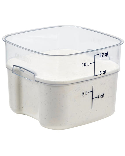Cambro 12SFSPROCW135 Hộp Đựng Thực Phẩm Vuông FreshPro 11.4 lít - CamSquare®, Polycarbonate, Vạch Chia Màu Xanh