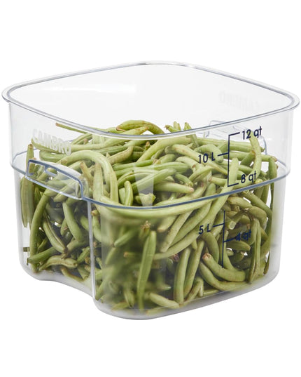 Cambro 12SFSPROCW135 Hộp Đựng Thực Phẩm Vuông FreshPro 11.4 lít - CamSquare®, Polycarbonate, Vạch Chia Màu Xanh
