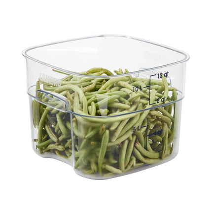 Cambro 12SFSPROCW135 Hộp Đựng Thực Phẩm Vuông FreshPro 11.4 lít - CamSquare®, Polycarbonate, Vạch Chia Màu Xanh