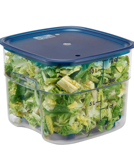 Cambro 12SFSPROCW135 Hộp Đựng Thực Phẩm Vuông FreshPro 11.4 lít - CamSquare®, Polycarbonate, Vạch Chia Màu Xanh