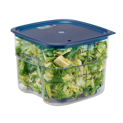 Cambro 12SFSPROCW135 Hộp Đựng Thực Phẩm Vuông FreshPro 11.4 lít - CamSquare®, Polycarbonate, Vạch Chia Màu Xanh