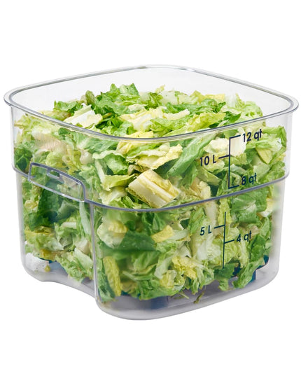 Cambro 12SFSPROCW135 Hộp Đựng Thực Phẩm Vuông FreshPro 11.4 lít - CamSquare®, Polycarbonate, Vạch Chia Màu Xanh