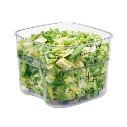 Cambro 12SFSPROCW135 Hộp Đựng Thực Phẩm Vuông FreshPro 11.4 lít - CamSquare®, Polycarbonate, Vạch Chia Màu Xanh