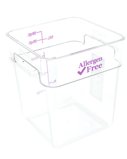 Cambro 18SFSCW441 Hộp Đựng Thực Phẩm Vuông 17 lít - CamSquare®, Không Gây Dị Ứng, Polycarbonate, Trong Suốt