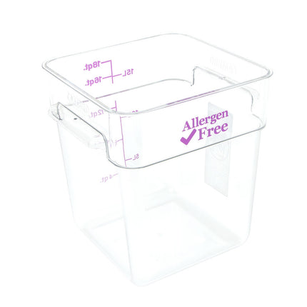 Cambro 18SFSCW441 Hộp Đựng Thực Phẩm Vuông 17 lít - CamSquare®, Không Gây Dị Ứng, Polycarbonate, Trong Suốt