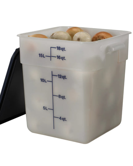 Cambro 18SFSP148 Hộp Đựng Thực Phẩm Vuông 17 lít - CamSquare®, Polyethylene, Trắng Tự Nhiên