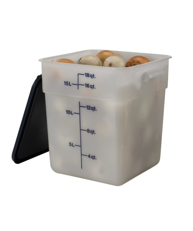 Cambro 18SFSP148 Hộp Đựng Thực Phẩm Vuông 17 lít - CamSquare®, Polyethylene, Trắng Tự Nhiên