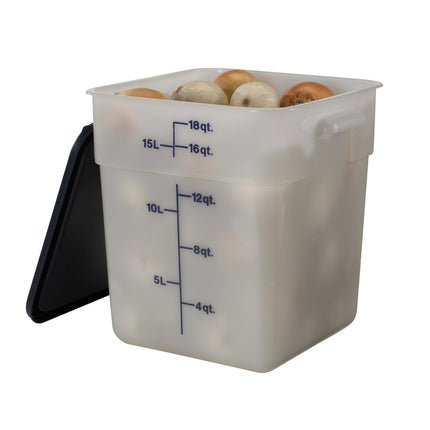 Cambro 18SFSP148 Hộp Đựng Thực Phẩm Vuông 17 lít - CamSquare®, Polyethylene, Trắng Tự Nhiên