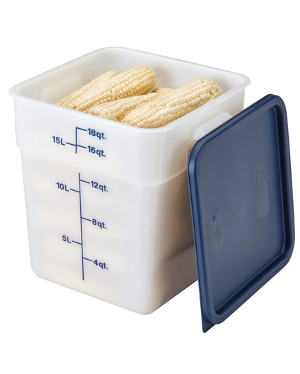 Cambro 18SFSP148 Hộp Đựng Thực Phẩm Vuông 17 lít - CamSquare®, Polyethylene, Trắng Tự Nhiên