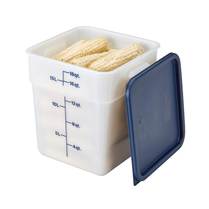 Cambro 18SFSP148 Hộp Đựng Thực Phẩm Vuông 17 lít - CamSquare®, Polyethylene, Trắng Tự Nhiên