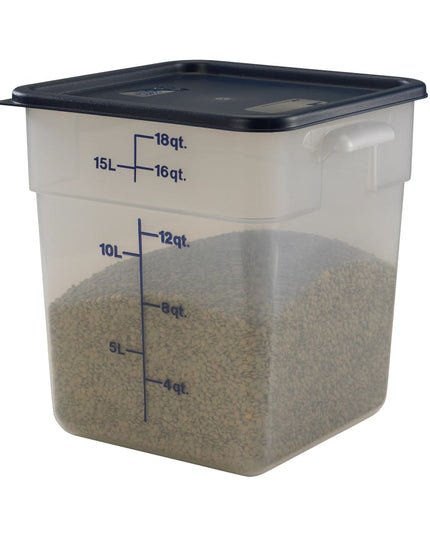 Cambro 18SFSPP190 Hộp Đựng Thực Phẩm Vuông 17 lít - CamSquare®, Polypropylene, Trong Mờ