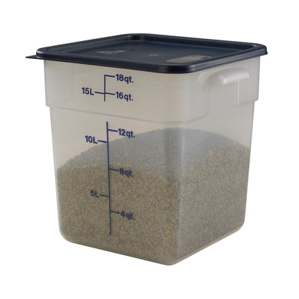 Cambro 18SFSPP190 Hộp Đựng Thực Phẩm Vuông 17 lít - CamSquare®, Polypropylene, Trong Mờ